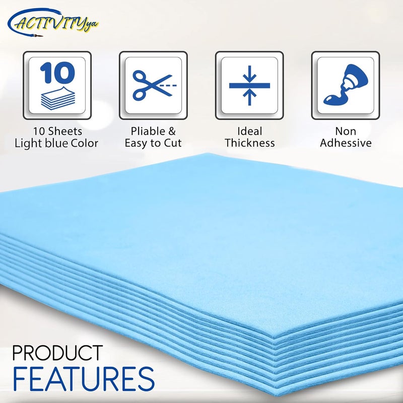 ACTIVITYYA Light Blue EVA Foam Sheets, 9 x 12 Inch, 2mm Thick Handicraft Foam Paper for Arts and Crafts, by - 10 Sheets - Image 4